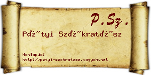 Pétyi Szókratész névjegykártya